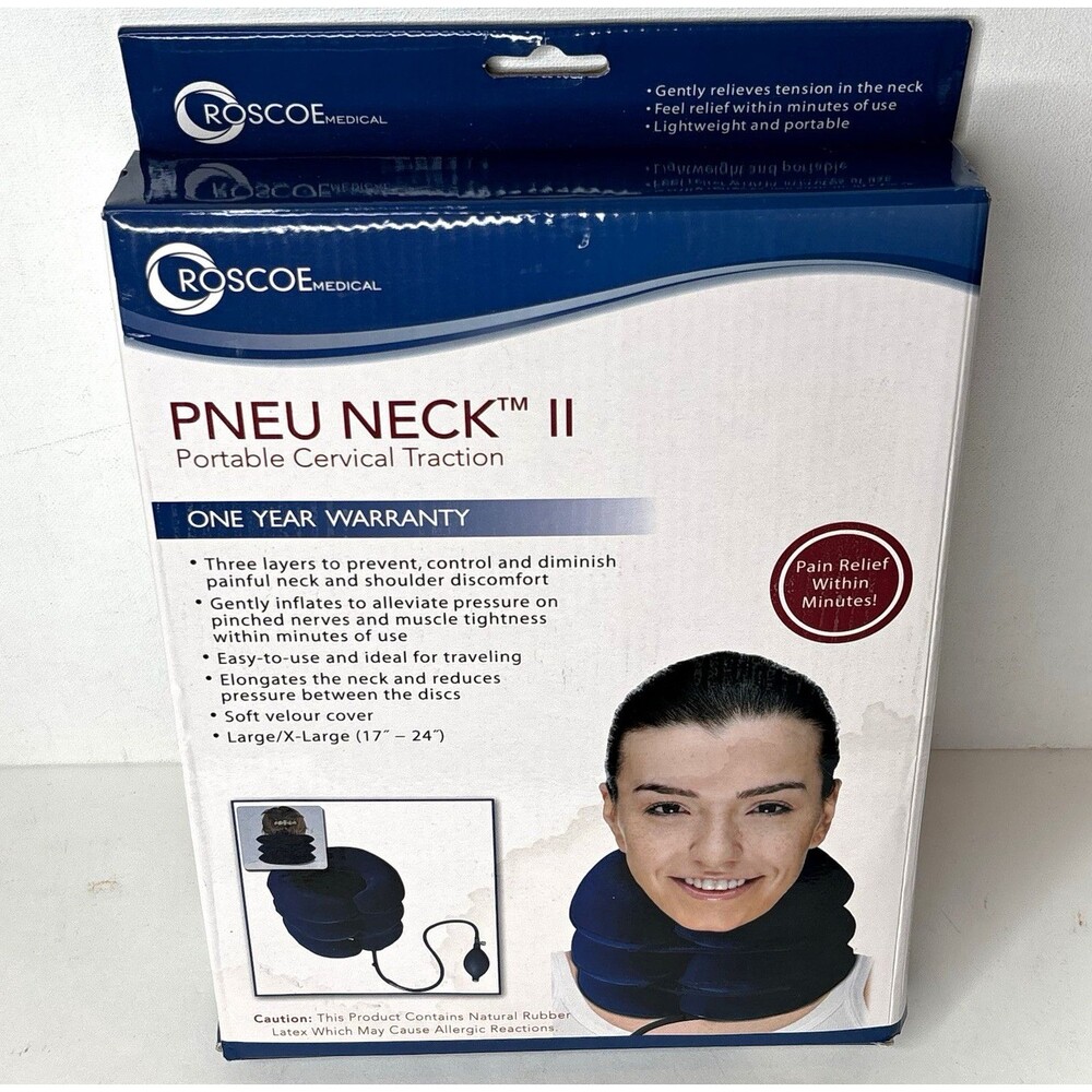 Roscoe Medical Pneu Neck II Portable Cervical Traction Brace L/XL 17-24" PNB3550